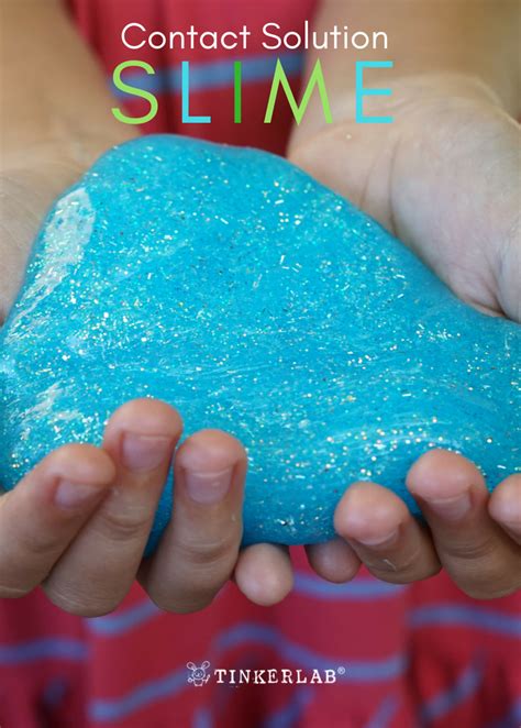 easy contact solution glitter slime tinkerlab