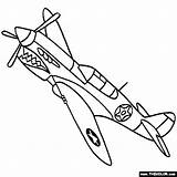Spitfire Warhawk Airplanes Curtiss Kittyhawk Tomahawk Thecolor sketch template