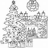 Fireplace Tree sketch template