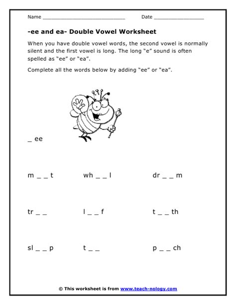 words  ee  ea worksheets