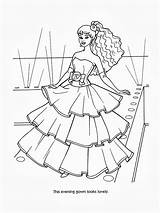 Coloring Pages Barbie Fashion Kids Dresses Adults Girls Books sketch template