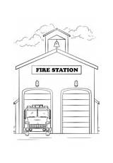 Fire Station Coloring Pages Department Printable Drawing Kids Clip Firefighter Truck Color Preschool Colouring Clipart Safety Sheets House Bestcoloringpagesforkids Crafts sketch template