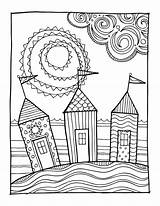 Beach Coloring Pages House Houses Getdrawings sketch template