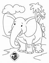 Elephant Water Coloring Google Drawing Pages Spraying Jungle Olifant Getdrawings sketch template
