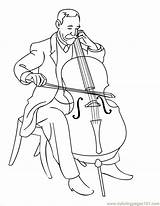 Cello Instruments Coloring Printable Ink Pages Color Online Entertainment sketch template