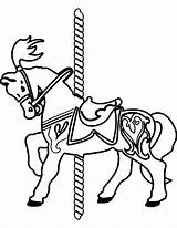 Coloring Pages Carousel Horse Carnival sketch template