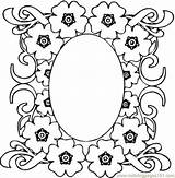 Coloring Frame Pages Flower Printable Frames Flowers Mirror Borders Border Mirrow Oval Vector Color Silhouette Bos Getdrawings Scroll Colouring Instagram sketch template