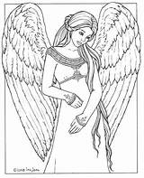 Anges Angles Coloriage Repujado Vorlagen Brandmalerei Colorings Coloriages Fantasies Ausmalbilder Ange Mythical sketch template