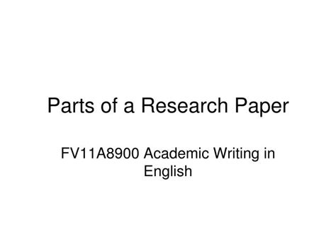 parts   research paper powerpoint