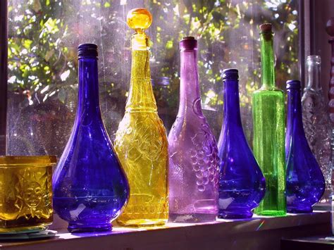 Many Colors Colored Glass Bottles Bottles Decoration Colored Glass