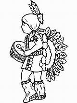 Coloring Native American Pages Boy Girl Cute Americans Women Color Kids Comments sketch template