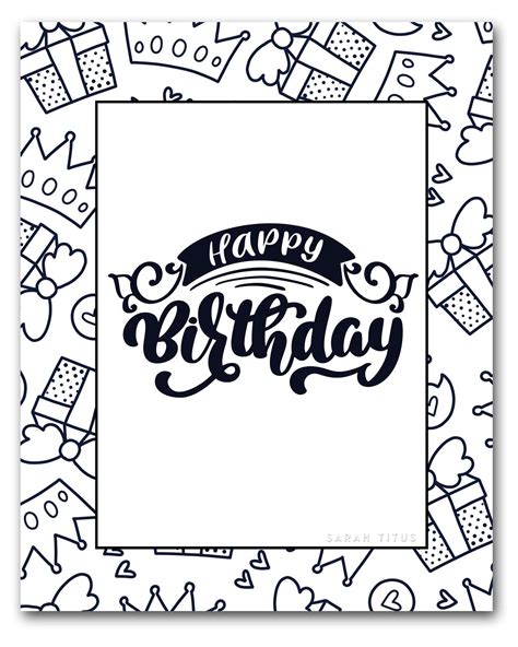 birthday printable coloring pages