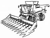 Deere Harvester Tracteur Wecoloringpage Johnny Tractors Farm sketch template