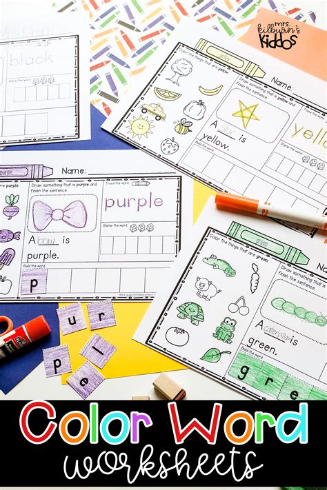 color word worksheets kindergarten colors kindergarten language