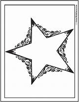 Coloring Star Pages Stars Dallas Printable Scrollwork Cowboy Results Pdf Colorwithfuzzy sketch template