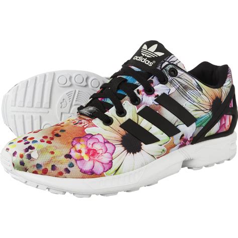 adidas originals zx flux womens floral trainers  farm company  size   ebay
