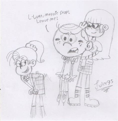 Luan And Maggie Provoking Lincoln By Julex93 On Deviantart