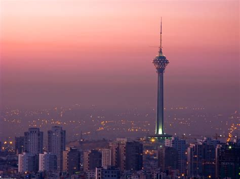 tehran skyline tehran  sunrise featuring  miladi tow flickr
