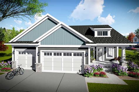 classic craftsman ranch home plan   bedrooms ah architectural designs house plans