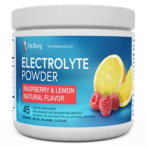 dr bergs electrolyte powder   potassium raspberry lemon  servings walmartcom