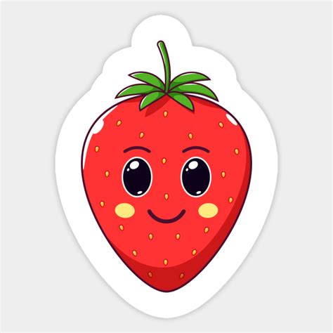 cute kawaii strawberry kawaii strawberry sticker teepublic