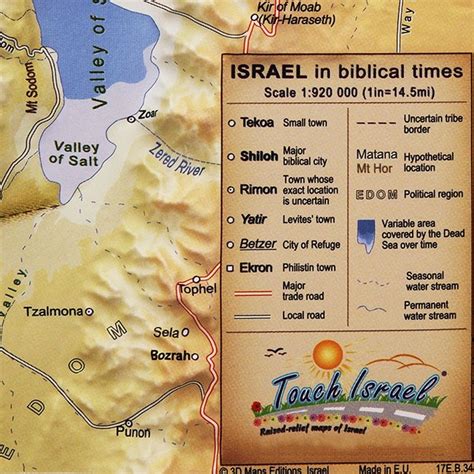 Raised Relief 3d Map Of 12 Tribes In Israel Biblical