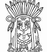 Coloring Indian Pages Chief Native American Head Symbols Chiefs Portrait Totem Getcolorings Getdrawings Thanksgiving Wahoo Hellokids Color Colorings Idea Printable sketch template