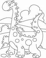 Coloring Printout Dino Cute Walking Dinosaur Pages Kids Printable Kid Sheet Print sketch template
