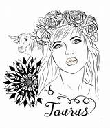 Taurus Coloring Pages Zodiac Signs Adult Virgo Astrology Capricorn Choose Board sketch template