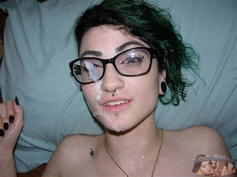 Emo Girl In Glasses Gives A Handjob And Takes A Facial Coed Cherry