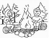 Coloring Fire Pages Camp Kids sketch template