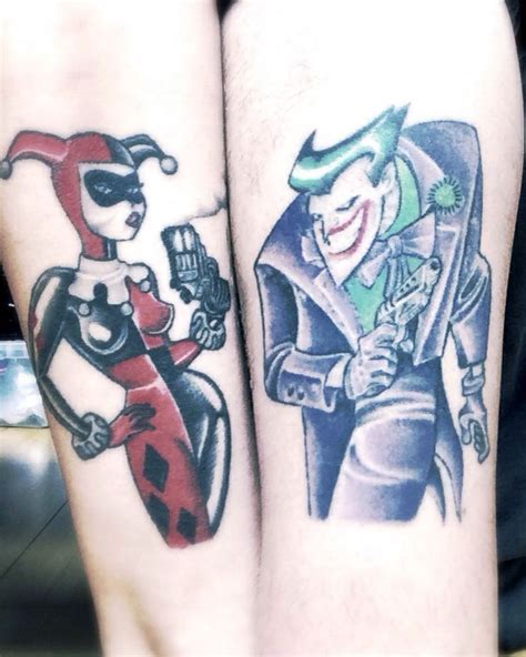 Matching Couple Tattoos Joker And Harley Quinn Tattoos