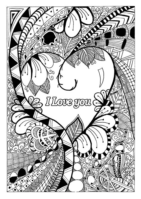 valentine  day  valentines day adult coloring pages