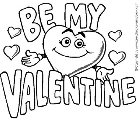 pre school valentine coloring pages