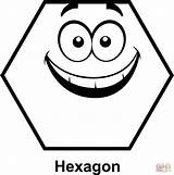 Hexagon Coloring Cartoon Face Shapes Pages Printable Shape Supercoloring Drawing Faces Kindergarten 1323 62kb 1332px Paper sketch template