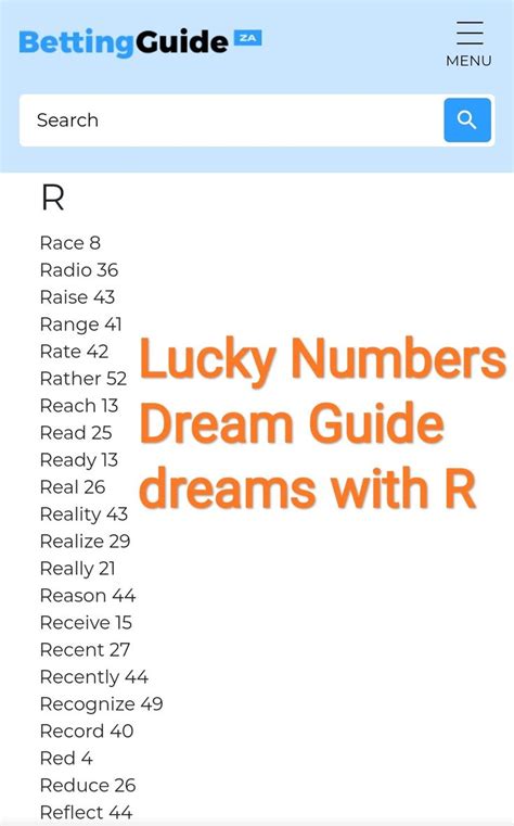 lucky numbers dream guide   dream guide dream book lucky