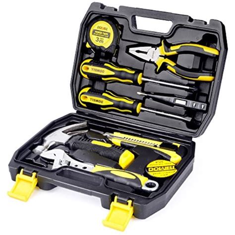 dowell  piece small tool kit mini portable tool set home repair