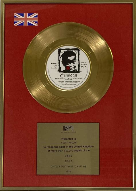 lot  culture club gold disc award