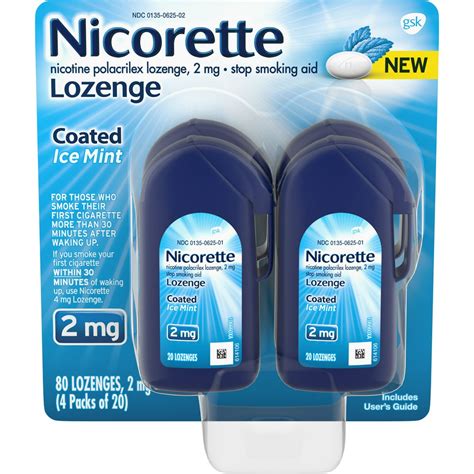 nicorette nicotine lozenges  stop smoking mg ice mint flavor