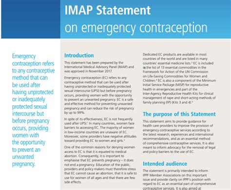 imap statement on emergency contraception ippf