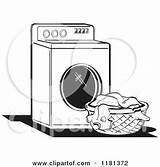 Washing Machine Laundry Clipart Cartoon Retro Vector Royalty Clothes Nortnik Andy Illustration Clip Chores Clipartof Rf Illustrations Basket Household Cartoons sketch template
