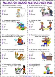 conjunctions esl printable worksheets  exercises
