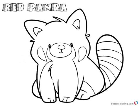 red panda coloring page printable printable templates