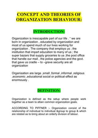 concept  theories  organization