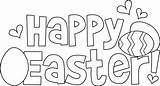 Easter Happy Coloring Pages Colouring Printable Egg Bunny Kids Color Sign Clipart Sheets Eggs Cute Print Card Fb Dp Cartoon sketch template