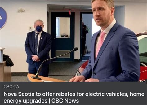 nova scotia announced  rebates  electric vehicles