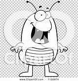 Flea Standing Happy Outlined Coloring Clipart Cartoon Vector Thoman Cory sketch template
