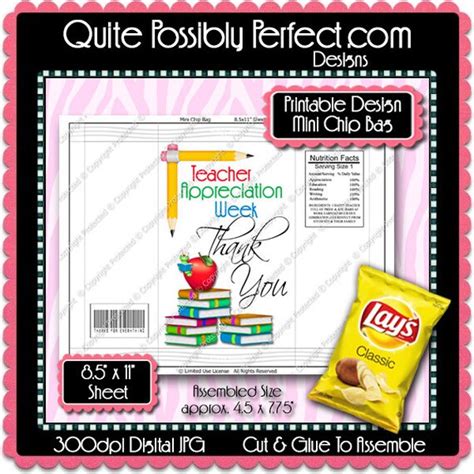 digital teacher appreciation mini chip bag instant