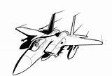 Fighter Clipart Jet Coloring Jets Airplane sketch template