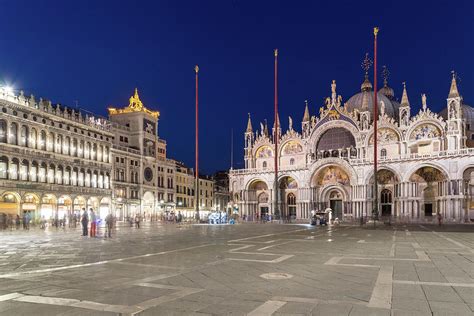 Venice Italy Night Magic Saint Mark Square Piazza San